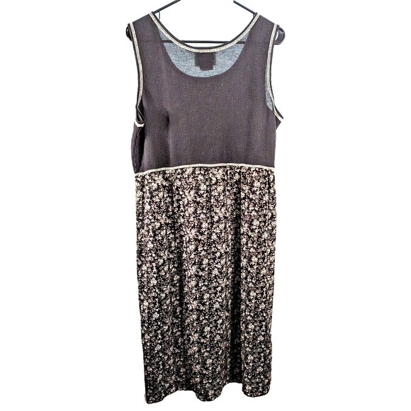 Always Caroline Petite women's 16P floral sundress blk/wte preowned - Picture 3 of 4